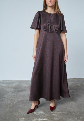 LOVE1000-13 smuk kjole i leoprint