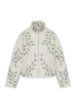 LOVE1378 quiltet jakke med broderi