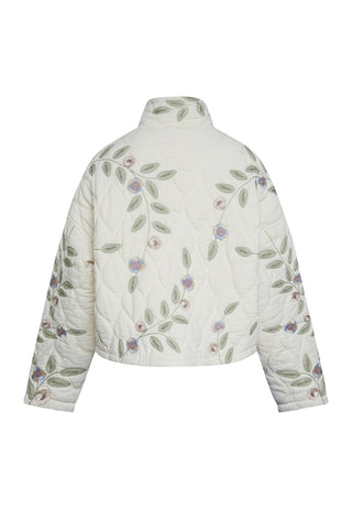 LOVE1378 quiltet jakke med broderi