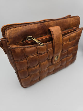 Skindtaske i lys brun