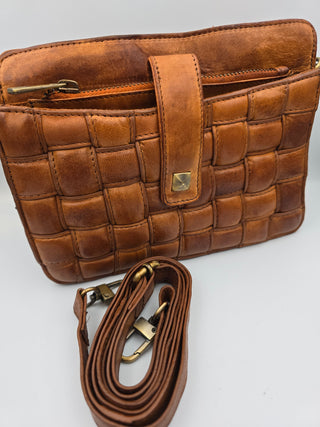 Skindtaske i lys brun