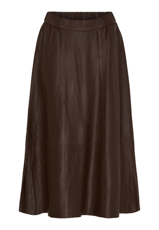 SOPHIE LEATHER SKIRT - Espresso