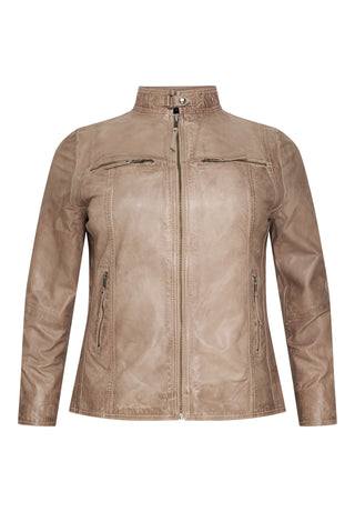 Klassisk LÆDERJAKKE - Pure Beige