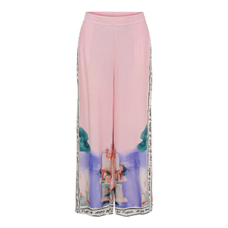 CRYSTAL Bukser - Rosa med print