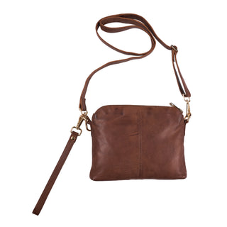 ORCHID crossbody clutch - Dark Cognac