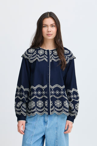 TANJA Skjorte med smukt broderi
