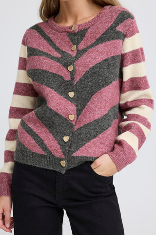 LIVONI cardigan i Maroon