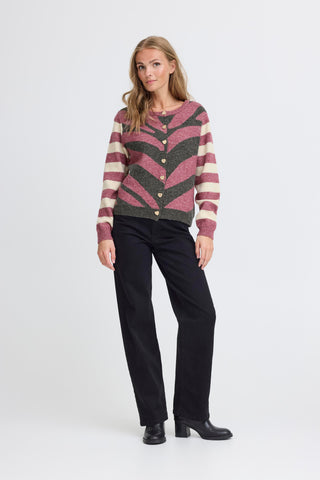 LIVONI cardigan i Maroon