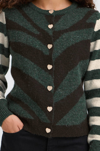 LIVONI cardigan i grøn