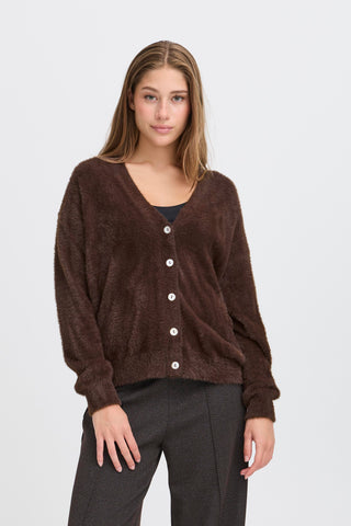 BRULA cardigan i chokoladebrun