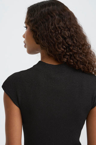 Sort CODY top med glimmer