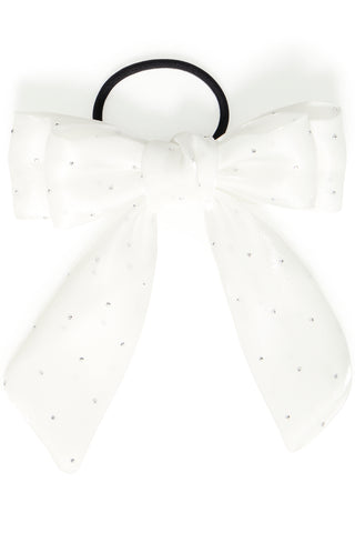 BELA hårelastik hvid sløjfe