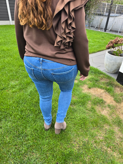 CURVE stretch jeans med knapper