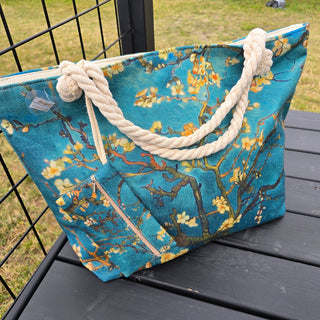 Strandtaske med gule blomster