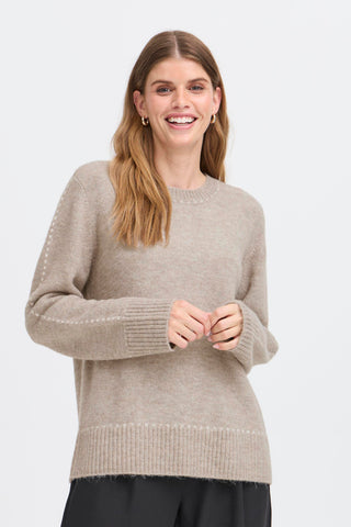 ELISE klassisk pullover lys melleret