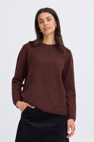 ELISE klassisk pullover fudge melleret