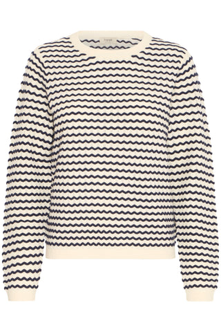 LUMA sweater med striber i Navy