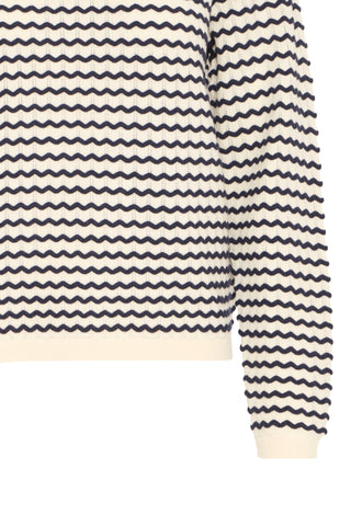 LUMA sweater med striber i Navy