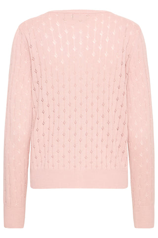 Rosa POINTELLA cardigan med feminint hulmønster