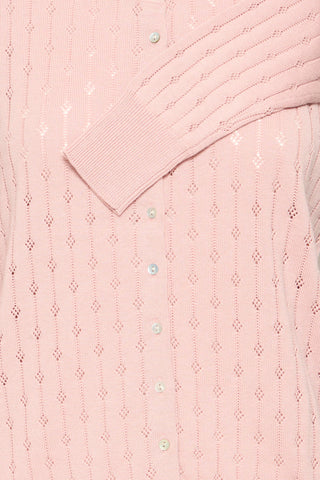 Rosa POINTELLA cardigan med feminint hulmønster