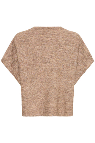 Brun SANNY cardigan uden ærmer