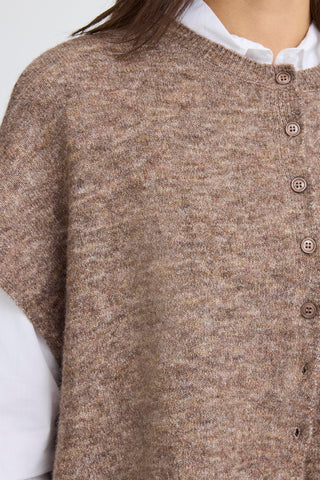 Brun SANNY cardigan uden ærmer