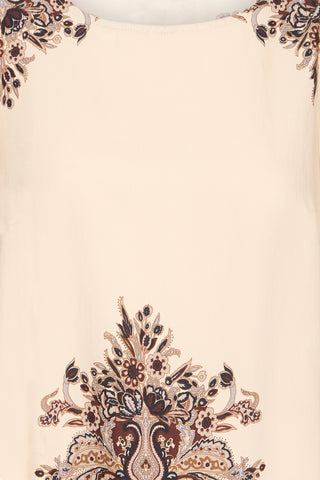 Beige ADARA bluse med print