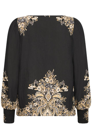 Sort ADARA bluse med print