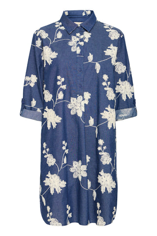 DARANA kjole med broderede blomster
