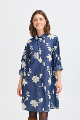 DARANA kjole med broderede blomster
