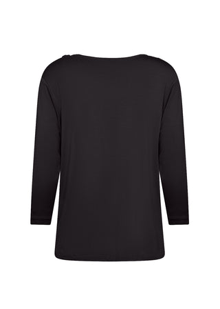 MARICA basis shirt med 3/4 ærme i sort