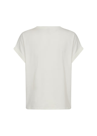 RINA T-shirt i OFFWHITE med print