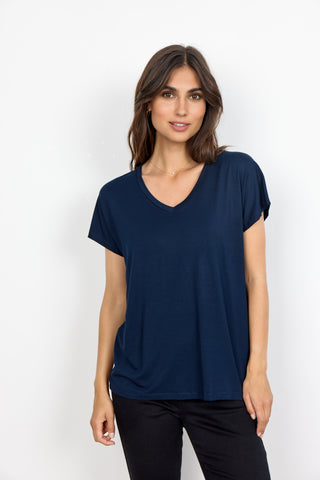 MARICA basis t-shirt i mørk blå