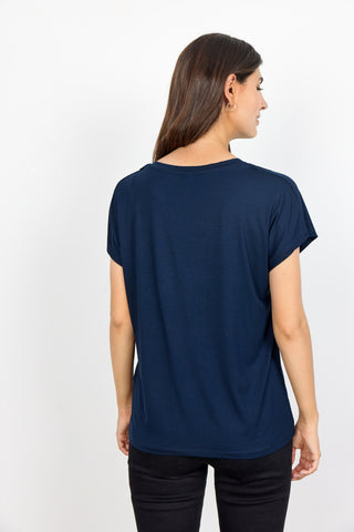 MARICA basis t-shirt i mørk blå