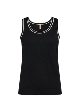 DOLLIE 763 top, sort med kontrast