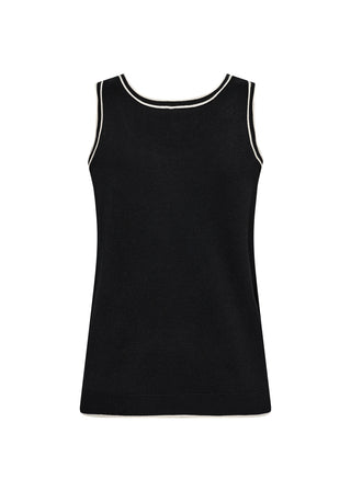 DOLLIE 763 top, sort med kontrast