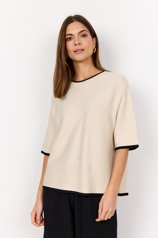 DOLLIE 793 pullover med kontrast
