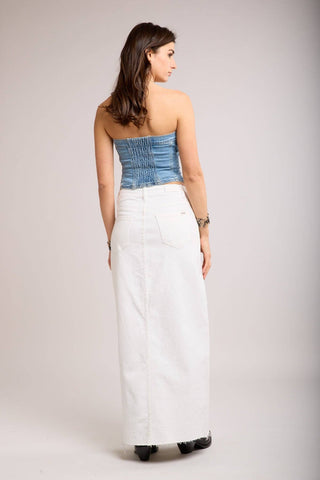 PAULINE denim nederdel med slids