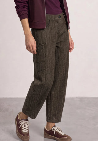 KARLIE BARREL HERRINGBONE - Black Coffee