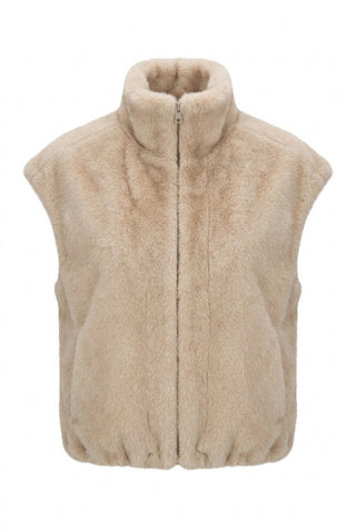 NOLANCASTER FAUX FUR VEST - Cream Melange