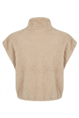 NOLANCASTER FAUX FUR VEST - Cream Melange