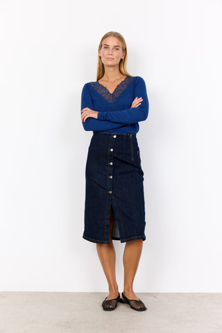 KIMBERLY nederdel i mørk denim