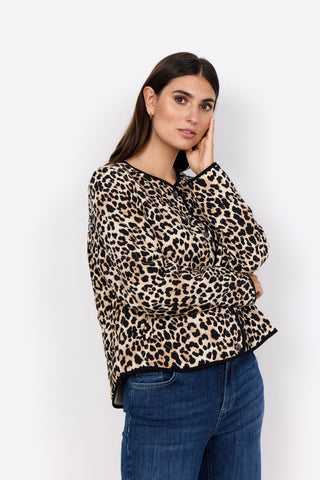 PIETTA quiltet jakke i leopard