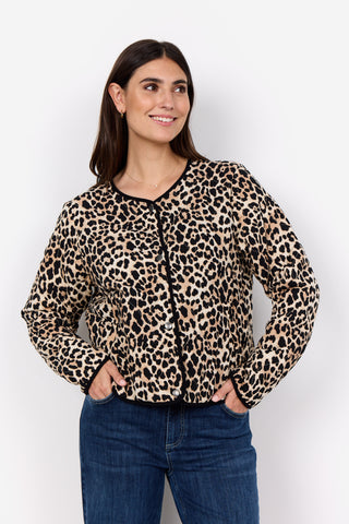 PIETTA quiltet jakke i leopard