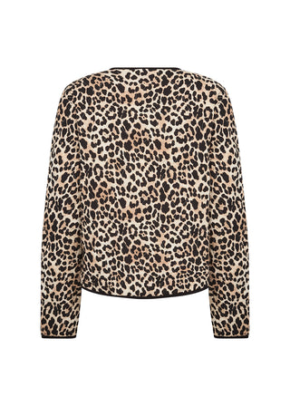 PIETTA quiltet jakke i leopard