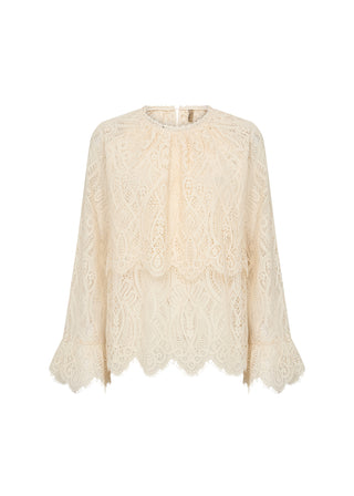 VAHIDA blondebluse med smukke detaljer