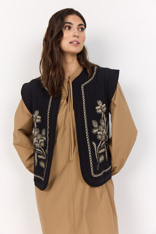 VERNA 1 vatteret vest med broderi