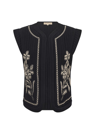 VERNA 1 vatteret vest med broderi