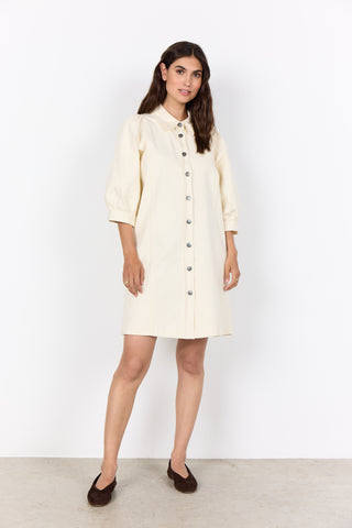 BESS 6 Denim kjole - Cream