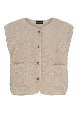LOOSE PILE VEST - Cream